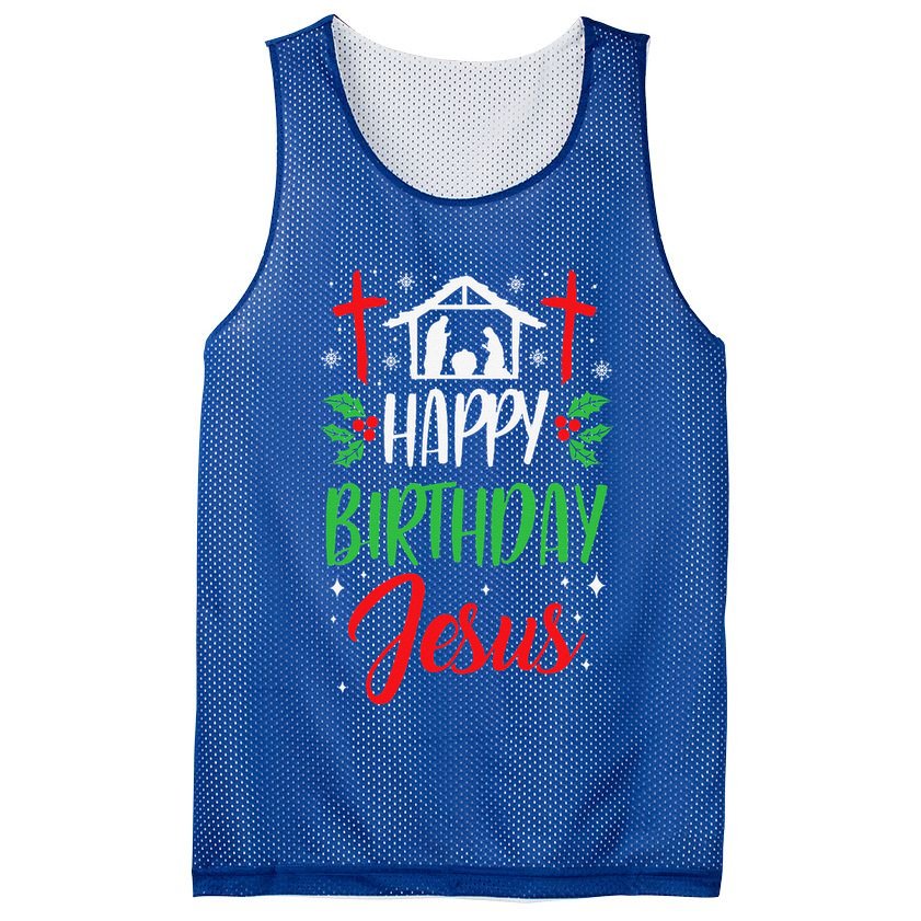 Christmas Day Outfit Happy Birthday Jesus Holiday Mesh Reversible Basketball Jersey Tank