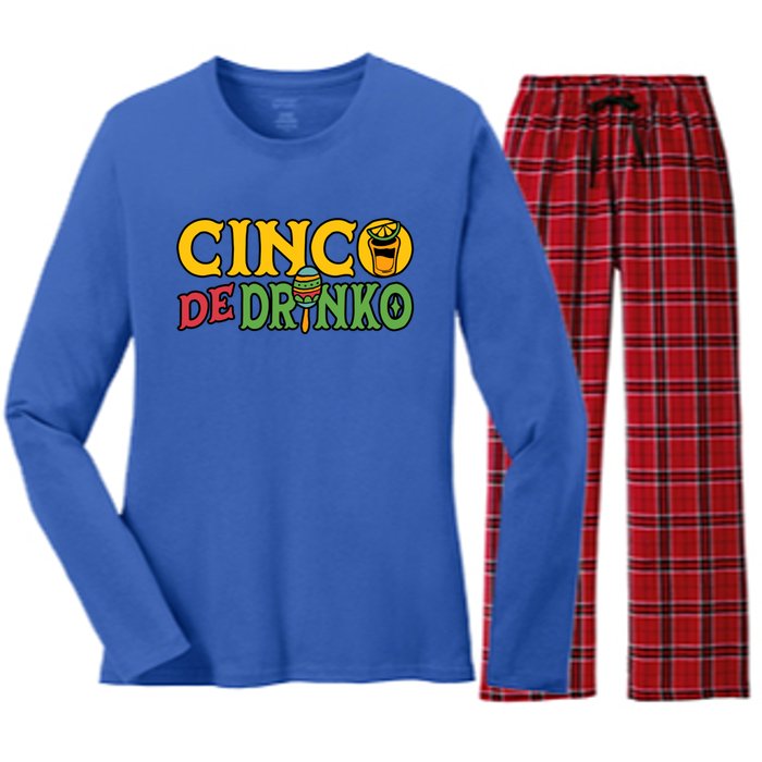 Cinco De O Cinco De Mayo Mexican Gift Women's Long Sleeve Flannel Pajama Set 