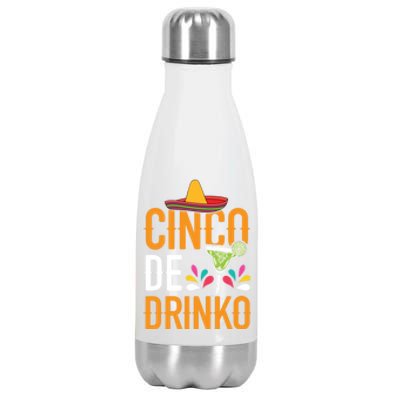 Cinco De O Design For Mexico Lovers Mexican Fiesta Gift Stainless Steel Insulated Water Bottle