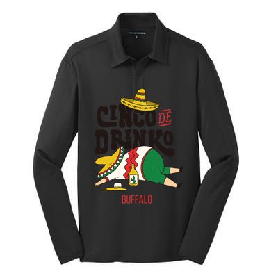 Cinco De O Fiesta On Cinco De Mayo In Buffalo Gift Silk Touch Performance Long Sleeve Polo