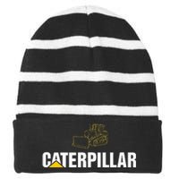 Cat Dozer Operator Driver Fan Caterpillar Bulldozer Striped Beanie with Solid Band