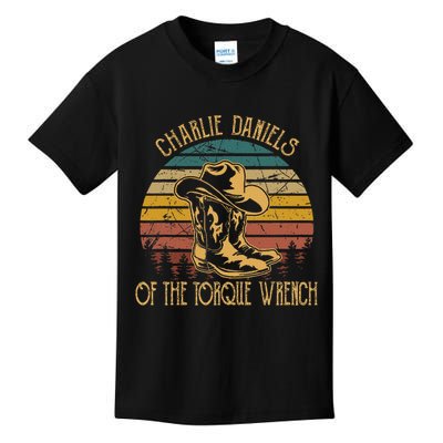Charlie Daniels Of The Torque Wrench Sunset Boots Hats Kids T-Shirt