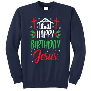 Christmas Day Outfit Happy Birthday Jesus Holiday Tall Sweatshirt