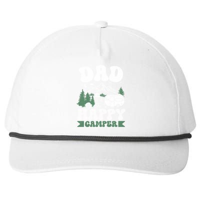 Cute Dad Of The Happy Camper Camping Trip Gift Snapback Five-Panel Rope Hat