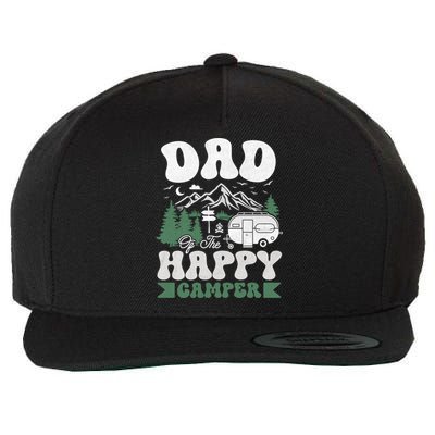 Cute Dad Of The Happy Camper Camping Trip Gift Wool Snapback Cap