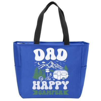 Cute Dad Of The Happy Camper Camping Trip Gift Zip Tote Bag