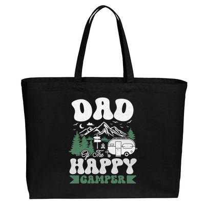 Cute Dad Of The Happy Camper Camping Trip Gift Cotton Canvas Jumbo Tote