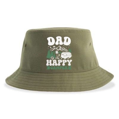 Cute Dad Of The Happy Camper Camping Trip Gift Sustainable Bucket Hat