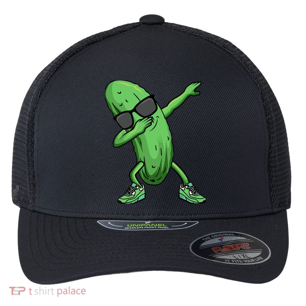 Cucumber Dabbing Pickle Dancing Lover Flexfit Unipanel Trucker Cap
