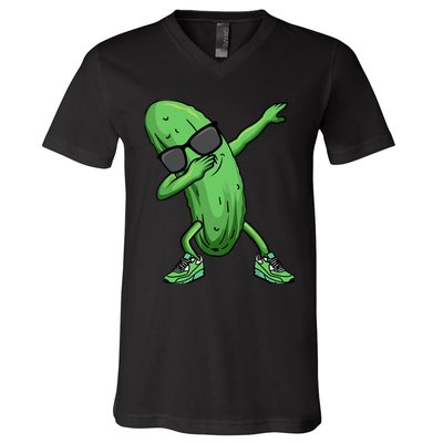 Cucumber Dabbing Pickle Dancing Lover V-Neck T-Shirt