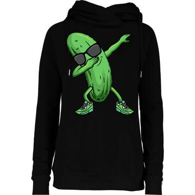 Cucumber Dabbing Pickle Dancing Lover Womens Funnel Neck Pullover Hood