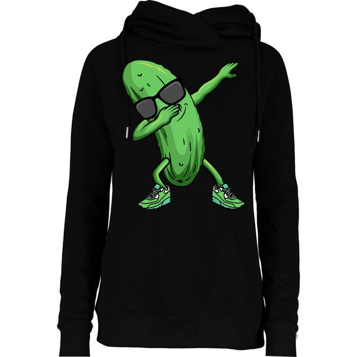 Cucumber Dabbing Pickle Dancing Lover Womens Funnel Neck Pullover Hood