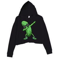 Cucumber Dabbing Pickle Dancing Lover Crop Fleece Hoodie