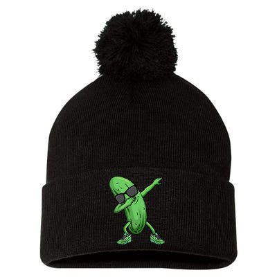Cucumber Dabbing Pickle Dancing Lover Pom Pom 12in Knit Beanie