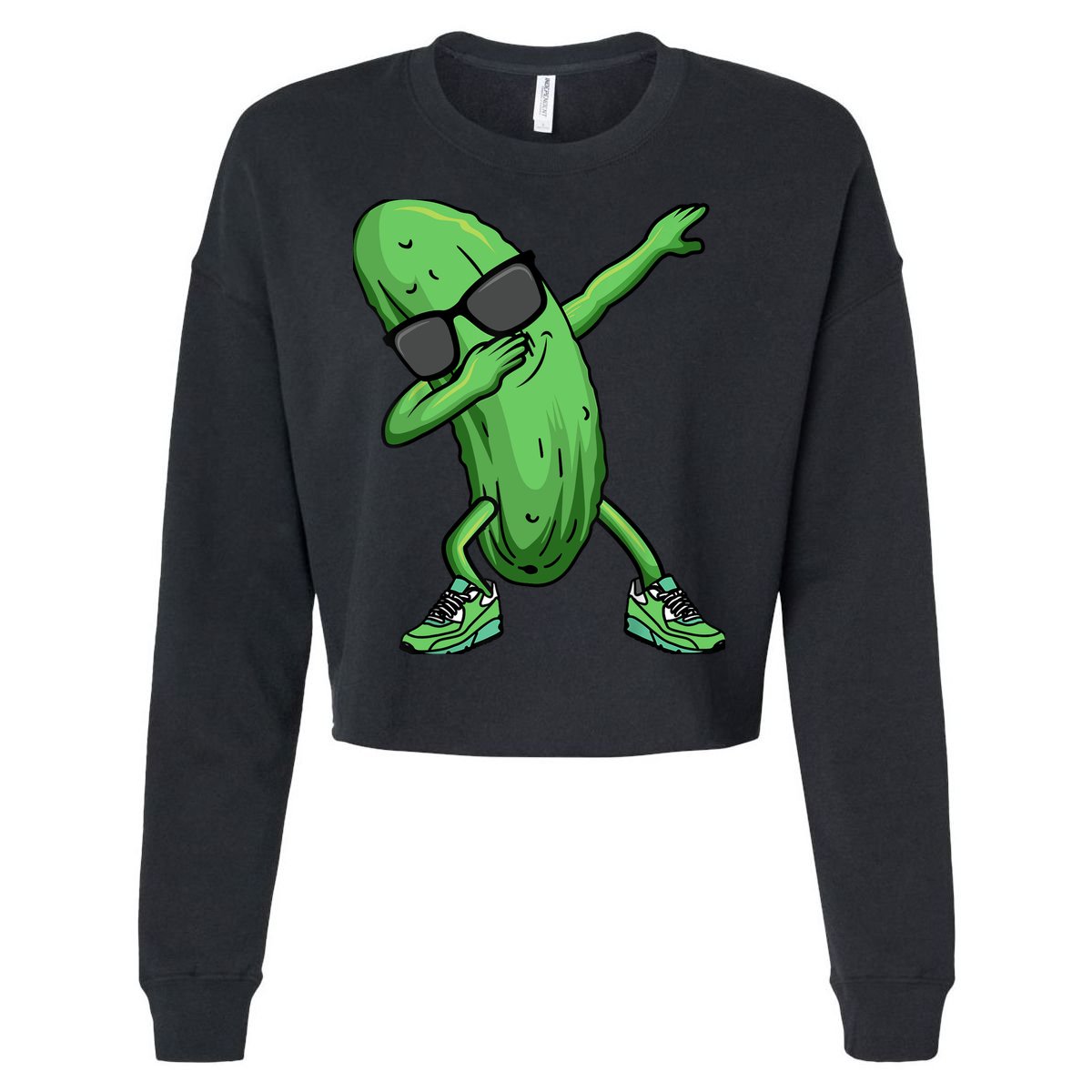 Cucumber Dabbing Pickle Dancing Lover Cropped Pullover Crew