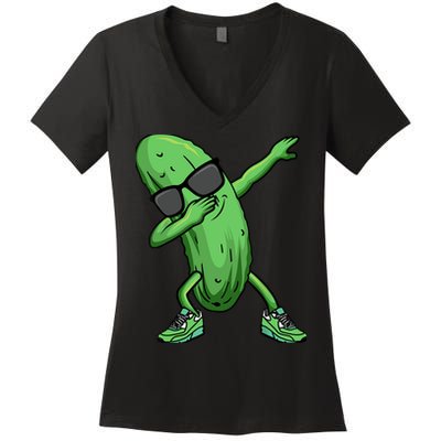 Cucumber Dabbing Pickle Dancing Lover Women's V-Neck T-Shirt