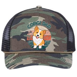 Corgi Dad Pembroke Welsh Corgi Dog Lovers Owner Doggy Doggo Retro Rope Trucker Hat Cap