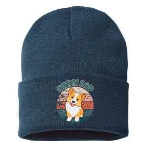 Corgi Dad Pembroke Welsh Corgi Dog Lovers Owner Doggy Doggo Sustainable Knit Beanie