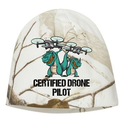 Certified Drone Pilot Trex Dinosaur Fathers Funny Gift Kati - Camo Knit Beanie