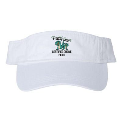 Certified Drone Pilot Trex Dinosaur Fathers Funny Gift Visor