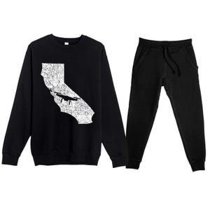 California Drone Pilot Meaningful Gift Premium Crewneck Sweatsuit Set