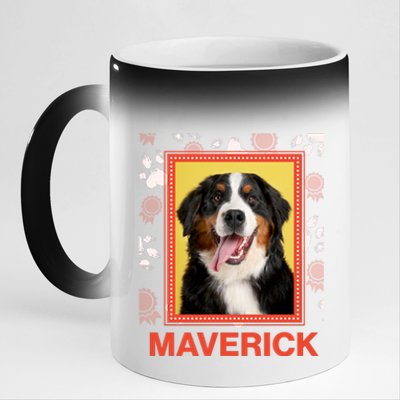 Custom Dog Pet Personalize Picture Photo Name 11oz Black Color Changing Mug