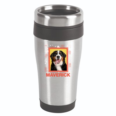 Custom Dog Pet Personalize Picture Photo Name 16oz Travel Tumbler