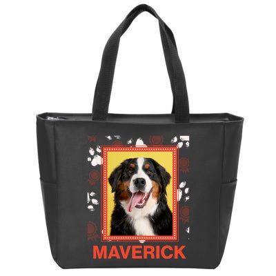 Custom Dog Pet Personalize Picture Photo Name Zip Tote Bag