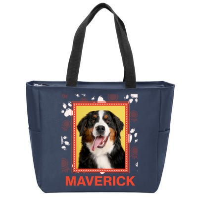 Custom Dog Pet Personalize Picture Photo Name Zip Tote Bag