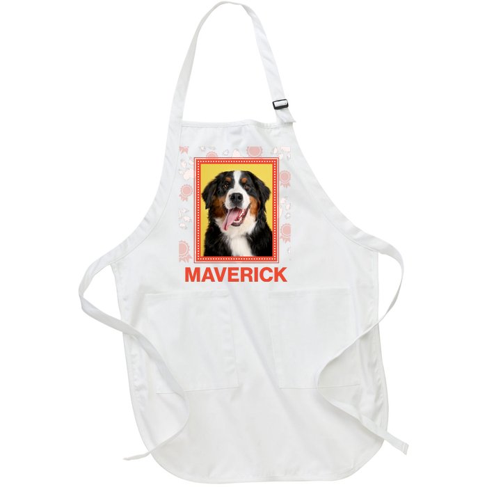 Custom Dog Pet Personalize Picture Photo Name Full-Length Apron With Pockets