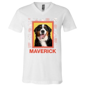 Custom Dog Pet Personalize Picture Photo Name V-Neck T-Shirt