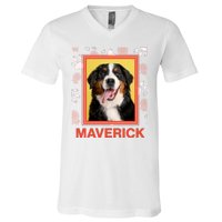 Custom Dog Pet Personalize Picture Photo Name V-Neck T-Shirt