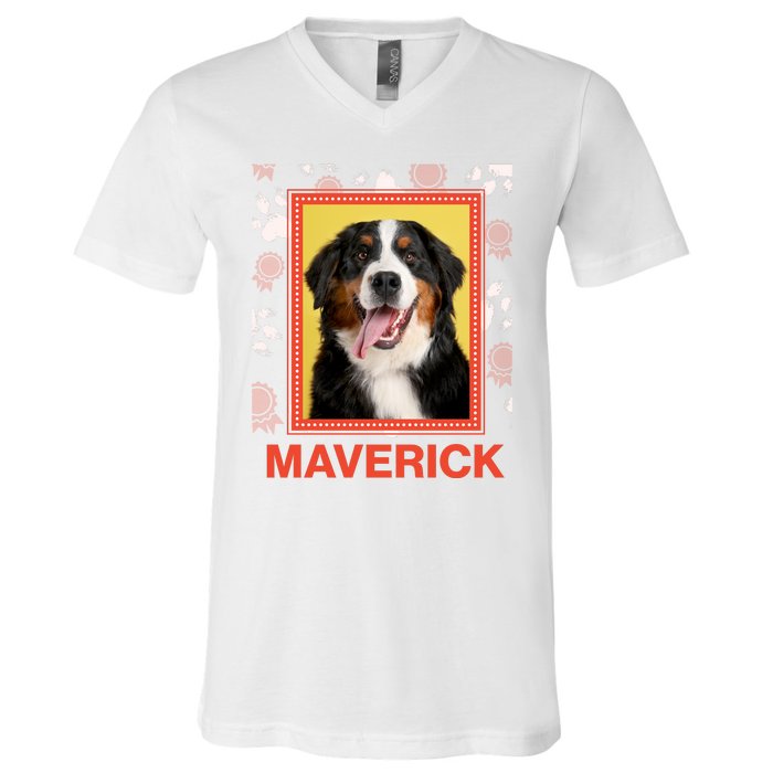 Custom Dog Pet Personalize Picture Photo Name V-Neck T-Shirt