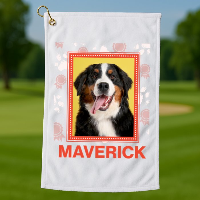 Custom Dog Pet Personalize Picture Photo Name Golf Towel