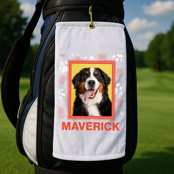 Custom Dog Pet Personalize Picture Photo Name Golf Towel