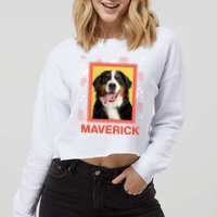 Custom Dog Pet Personalize Picture Photo Name Cropped Pullover Crew