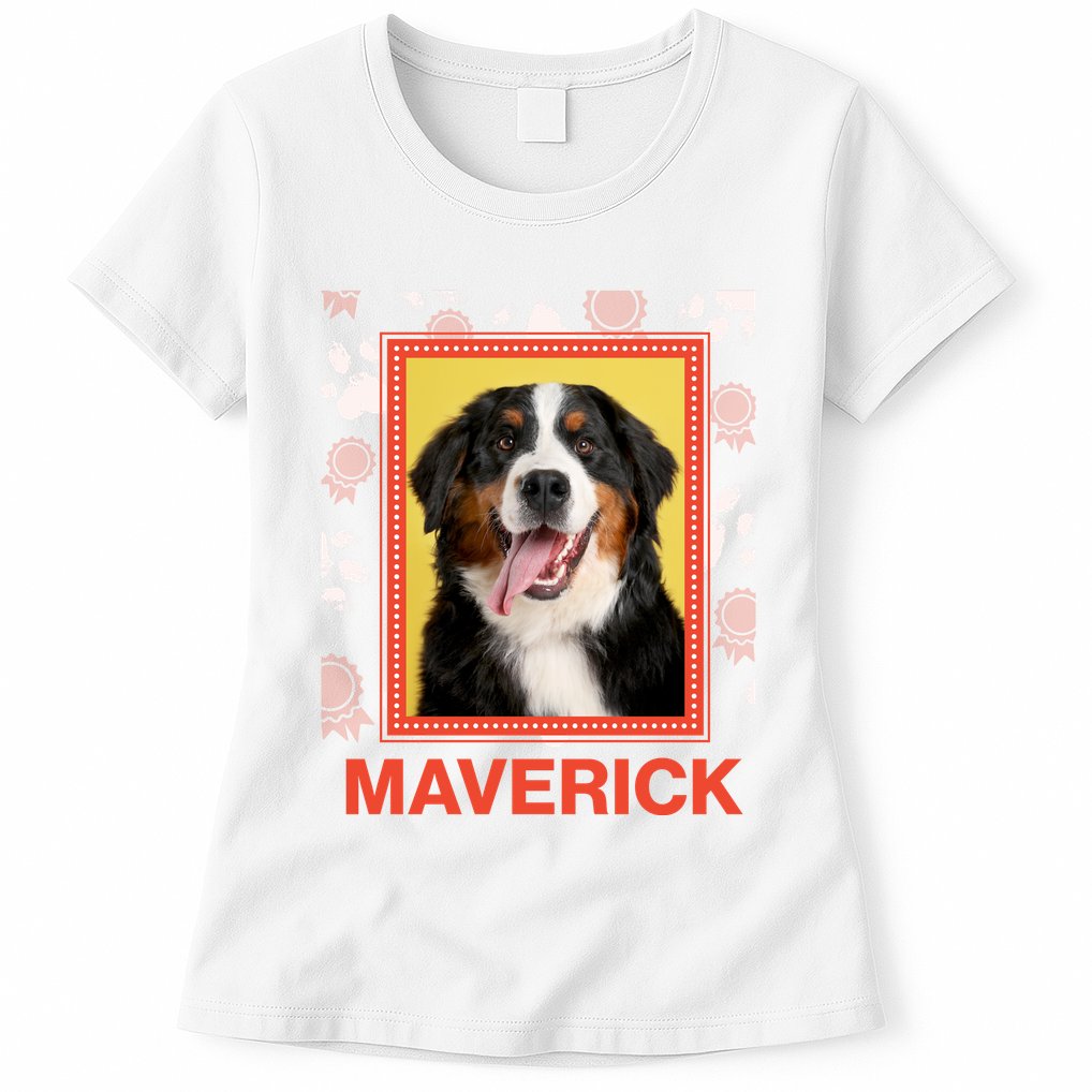 Custom Dog Pet Personalize Picture Photo Name Womens T-Shirt
