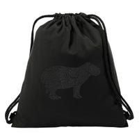 Capybara Distressed Print Vintage Capybara Drawstring Bag