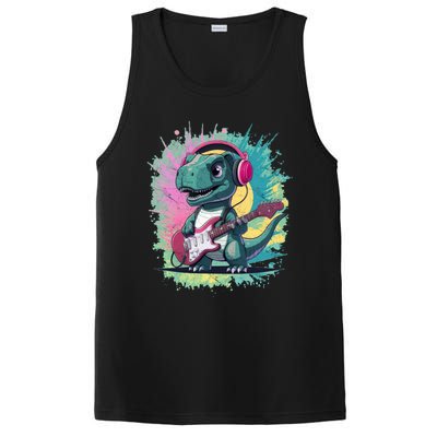 Cute Dinosaur Playing A Guitar PosiCharge Competitor Tank