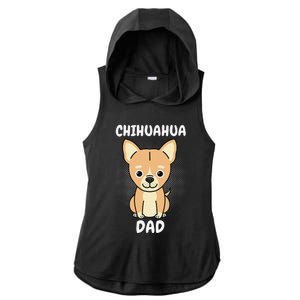 Chihuahua Dad Papa Daddy Pa Father Father’s Day Dog Lover Ladies PosiCharge Tri-Blend Wicking Draft Hoodie Tank