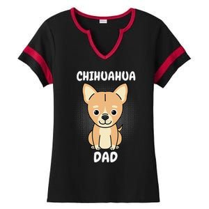 Chihuahua Dad Papa Daddy Pa Father Father’s Day Dog Lover Ladies Halftime Notch Neck Tee