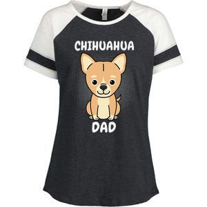 Chihuahua Dad Papa Daddy Pa Father Father’s Day Dog Lover Enza Ladies Jersey Colorblock Tee