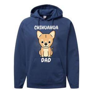 Chihuahua Dad Papa Daddy Pa Father Father’s Day Dog Lover Performance Fleece Hoodie