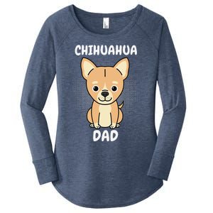 Chihuahua Dad Papa Daddy Pa Father Father’s Day Dog Lover Women's Perfect Tri Tunic Long Sleeve Shirt