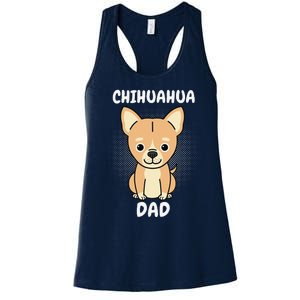 Chihuahua Dad Papa Daddy Pa Father Father’s Day Dog Lover Women's Racerback Tank