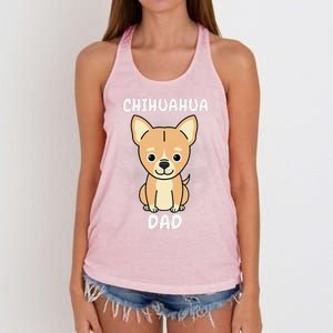 Chihuahua Dad Papa Daddy Pa Father Father’s Day Dog Lover Women's Knotted Racerback Tank