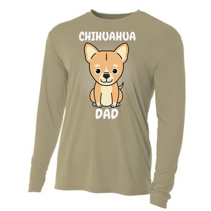 Chihuahua Dad Papa Daddy Pa Father Father’s Day Dog Lover Cooling Performance Long Sleeve Crew