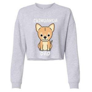 Chihuahua Dad Papa Daddy Pa Father Father’s Day Dog Lover Cropped Pullover Crew