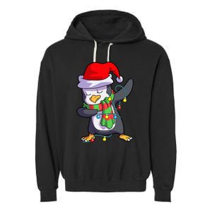 Christmas Dabbing Penguin Matching Family Garment-Dyed Fleece Hoodie