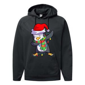 Christmas Dabbing Penguin Matching Family Performance Fleece Hoodie